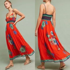 Maeve Orange Floral Maxi Dress
